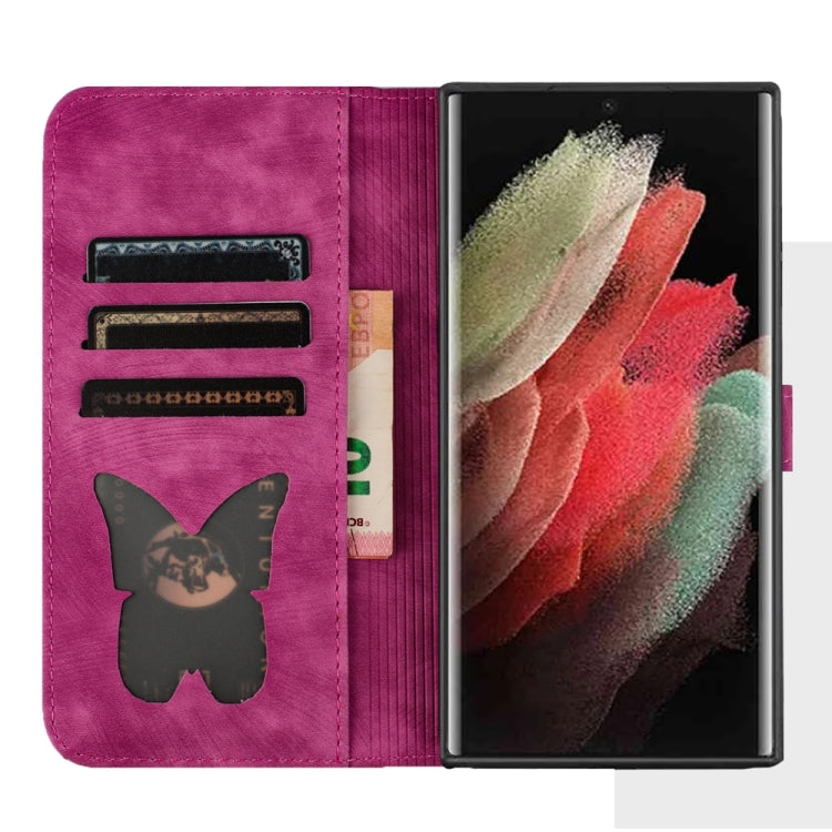 For Samsung Galaxy S24 Ultra 5G Butterfly Cat Embossing Flip Leather Phone Case(Pink) - HoMEdemic™ 