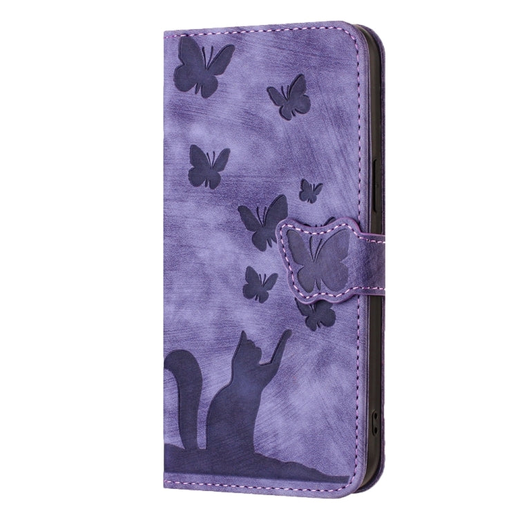 For Samsung Galaxy S24 Ultra 5G Butterfly Cat Embossing Flip Leather Phone Case(Purple) - HoMEdemic™ 