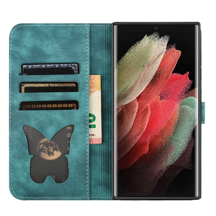 For Samsung Galaxy S24 Ultra 5G Butterfly Cat Embossing Flip Leather Phone Case(Wathet) - HoMEdemic™ 