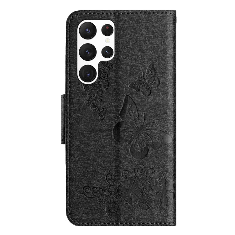 For Samsung Galaxy S24 Ultra 5G Butterfly Embossed Flip Leather Phone Case(Black) - HoMEdemic™ 