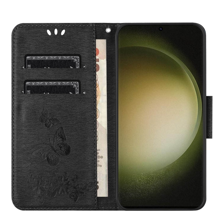 For Samsung Galaxy S24 Ultra 5G Butterfly Embossed Flip Leather Phone Case(Black) - HoMEdemic™ 
