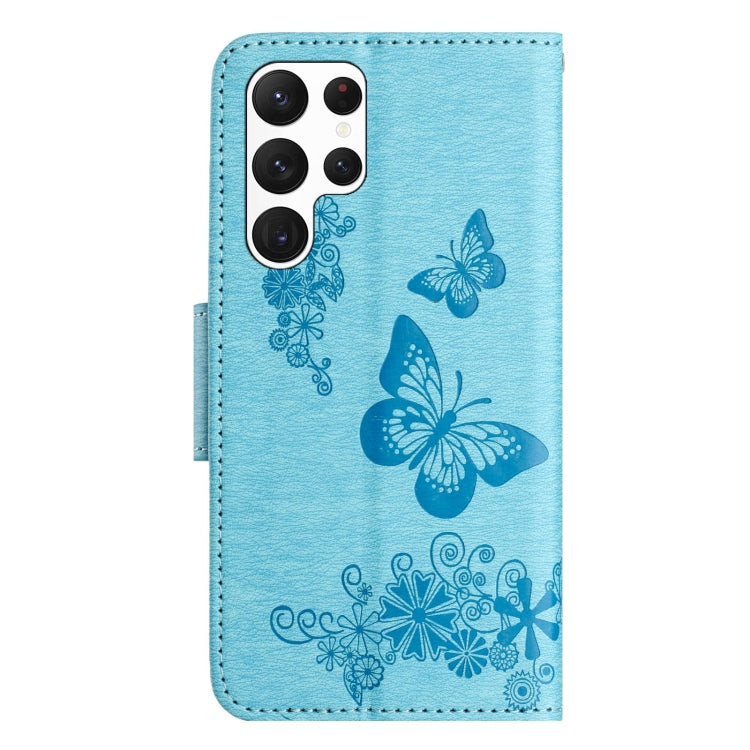 For Samsung Galaxy S24 Ultra 5G Butterfly Embossed Flip Leather Phone Case(Blue) - HoMEdemic™ 