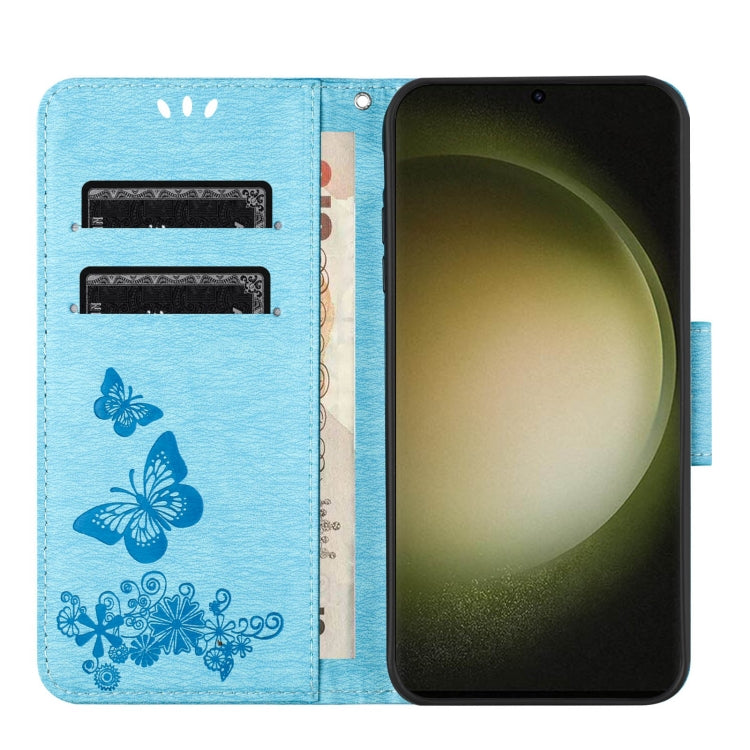 For Samsung Galaxy S24 Ultra 5G Butterfly Embossed Flip Leather Phone Case(Blue) - HoMEdemic™ 