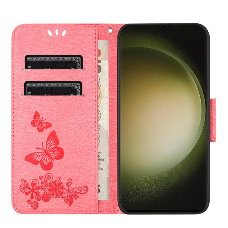 For Samsung Galaxy S24 Ultra 5G Butterfly Embossed Flip Leather Phone Case(Pink) - HoMEdemic™ 