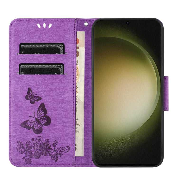 For Samsung Galaxy S24 Ultra 5G Butterfly Embossed Flip Leather Phone Case(Purple) - HoMEdemic™ 