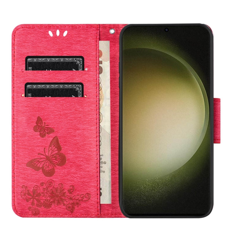 For Samsung Galaxy S24 Ultra 5G Butterfly Embossed Flip Leather Phone Case(Red) - HoMEdemic™ 
