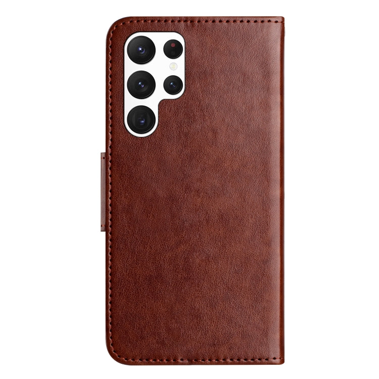 For Samsung Galaxy S24 Ultra 5G Butterfly Flower Pattern Flip Leather Phone Case(Brown) - HoMEdemic™ 