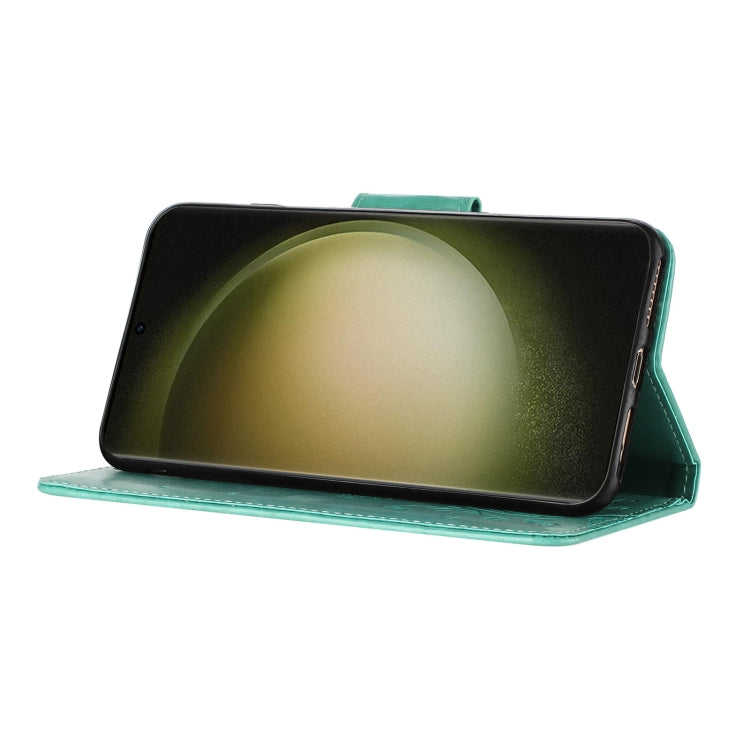 For Samsung Galaxy S24 Ultra 5G Butterfly Flower Pattern Flip Leather Phone Case(Green) - HoMEdemic™ 