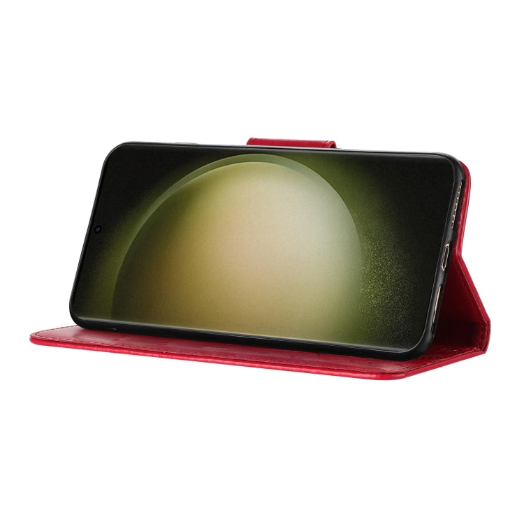 For Samsung Galaxy S24 Ultra 5G Butterfly Flower Pattern Flip Leather Phone Case(Red) - HoMEdemic™ 