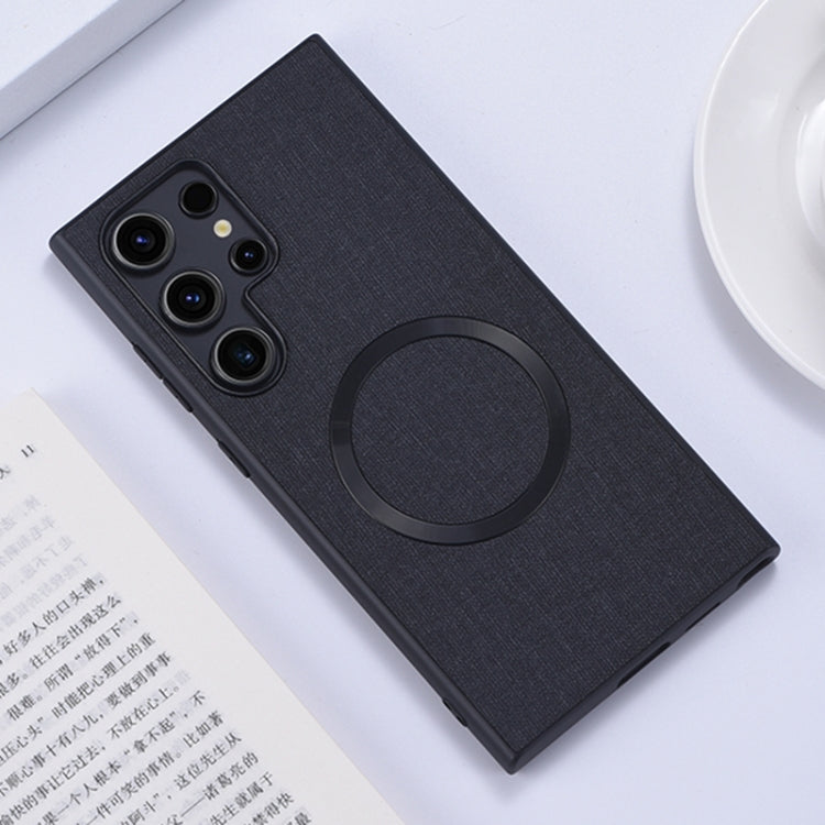 For Samsung Galaxy S24 Ultra 5G CD Magsafe Magnetic Cloth Texture Phone Case(Black) - HoMEdemic™ 