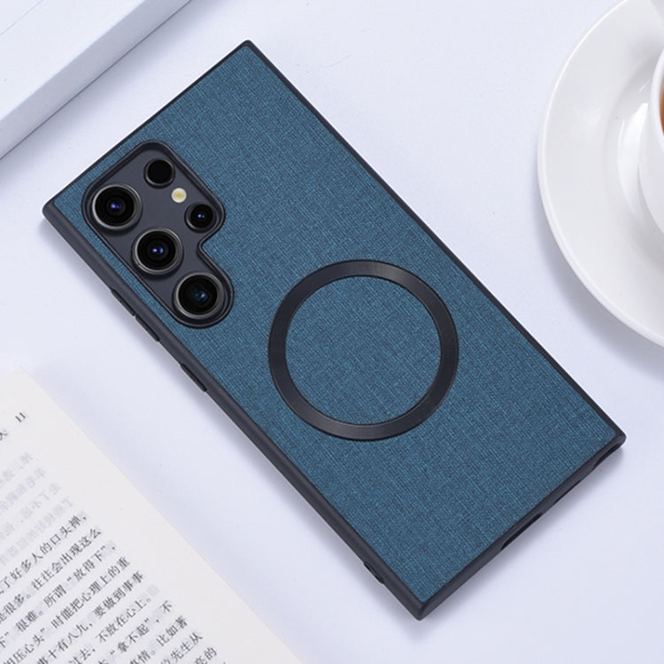 For Samsung Galaxy S24 Ultra 5G CD Magsafe Magnetic Cloth Texture Phone Case(Blue) - HoMEdemic™ 