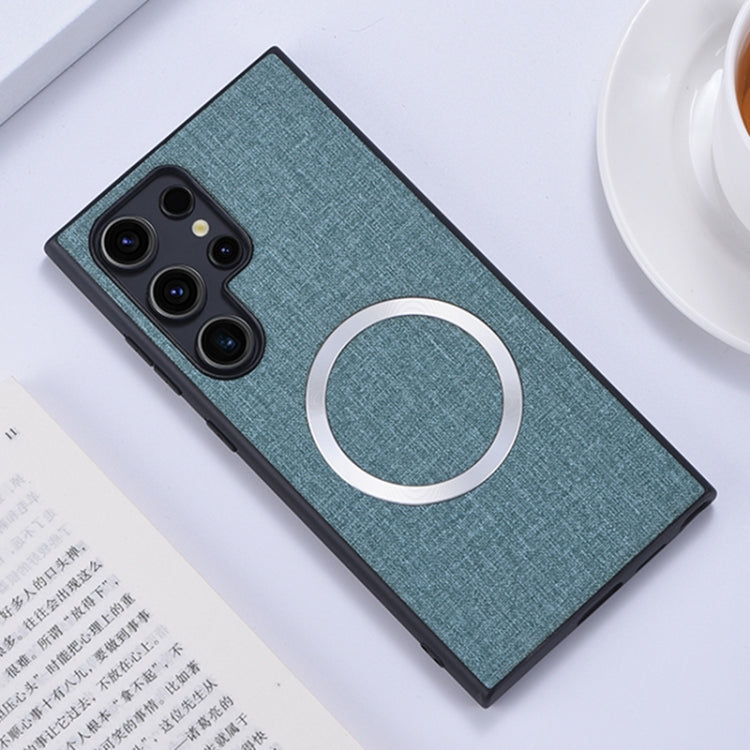 For Samsung Galaxy S24 Ultra 5G CD Magsafe Magnetic Cloth Texture Phone Case(Light Green) - HoMEdemic™ 