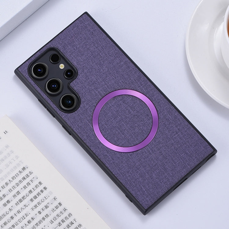 For Samsung Galaxy S24 Ultra 5G CD Magsafe Magnetic Cloth Texture Phone Case(Purple) - HoMEdemic™ 