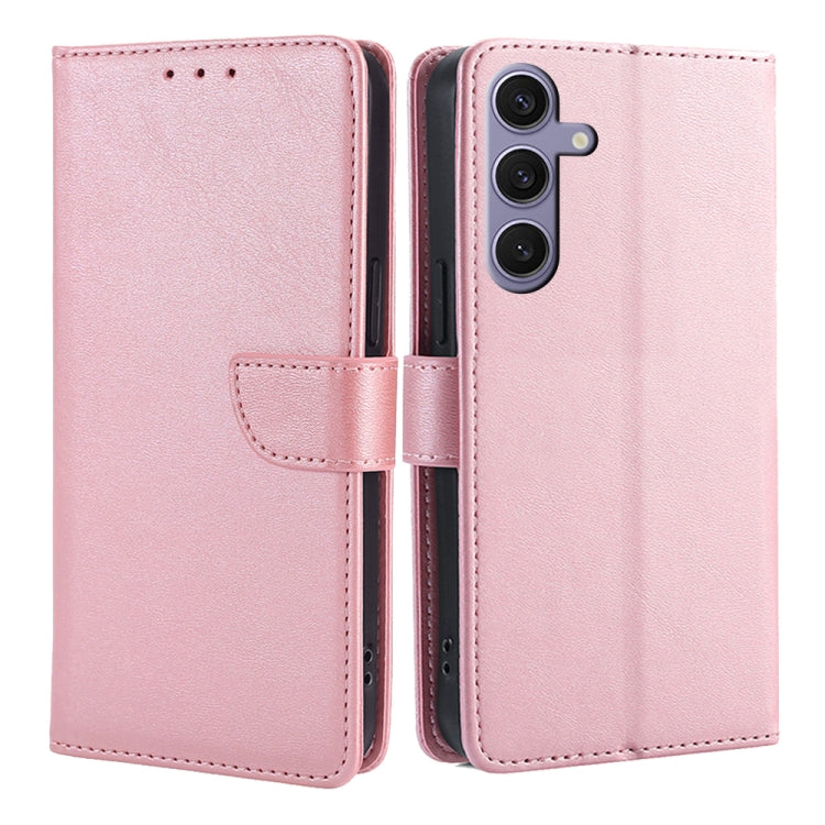 For Samsung Galaxy S24 Ultra 5G Calf Texture Buckle Flip Leather Phone Case(Rose Gold) - HoMEdemic™ 