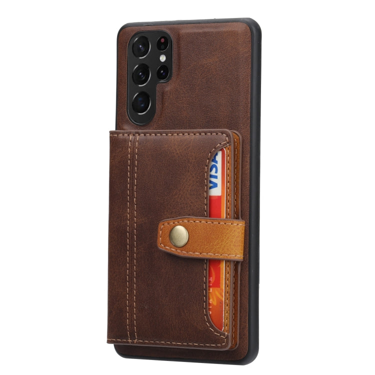 For Samsung Galaxy S24 Ultra 5G Calfskin Card Slot TPU + PU Phone Case(Brown) - HoMEdemic™ 