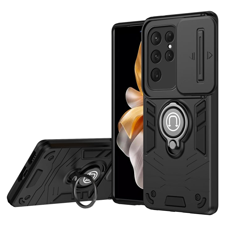 For Samsung Galaxy S24 Ultra 5G Camshield Ring Holder Phone Case(Black) - HoMEdemic™ 