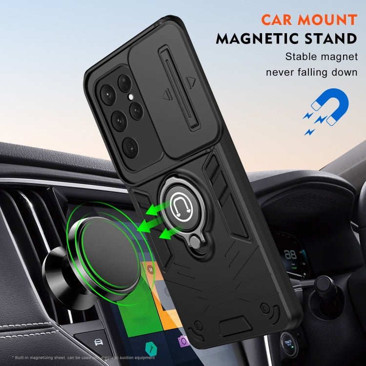 For Samsung Galaxy S24 Ultra 5G Camshield Ring Holder Phone Case(Black) - HoMEdemic™ 