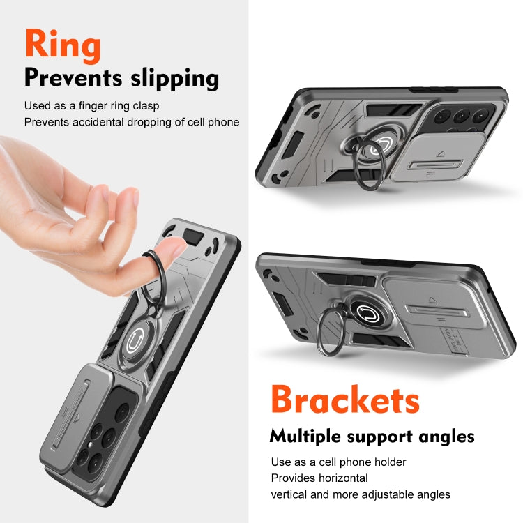For Samsung Galaxy S24 Ultra 5G Camshield Ring Holder Phone Case(Grey) - HoMEdemic™ 