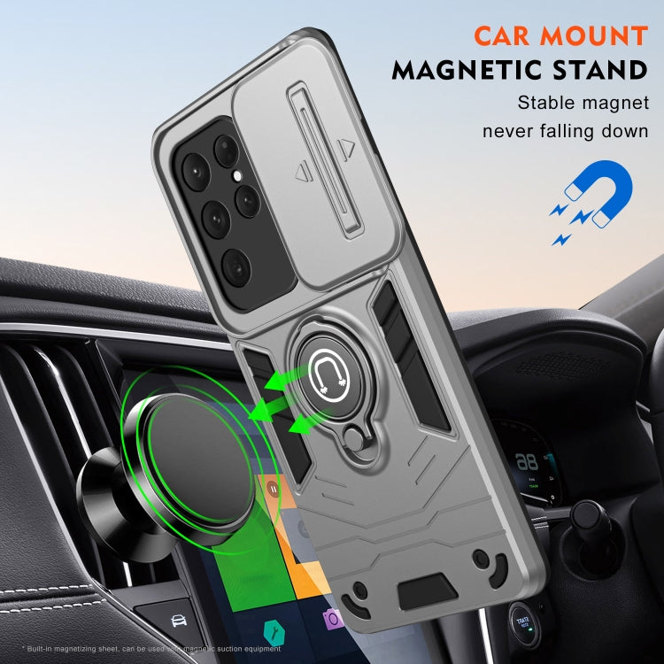 For Samsung Galaxy S24 Ultra 5G Camshield Ring Holder Phone Case(Grey) - HoMEdemic™ 