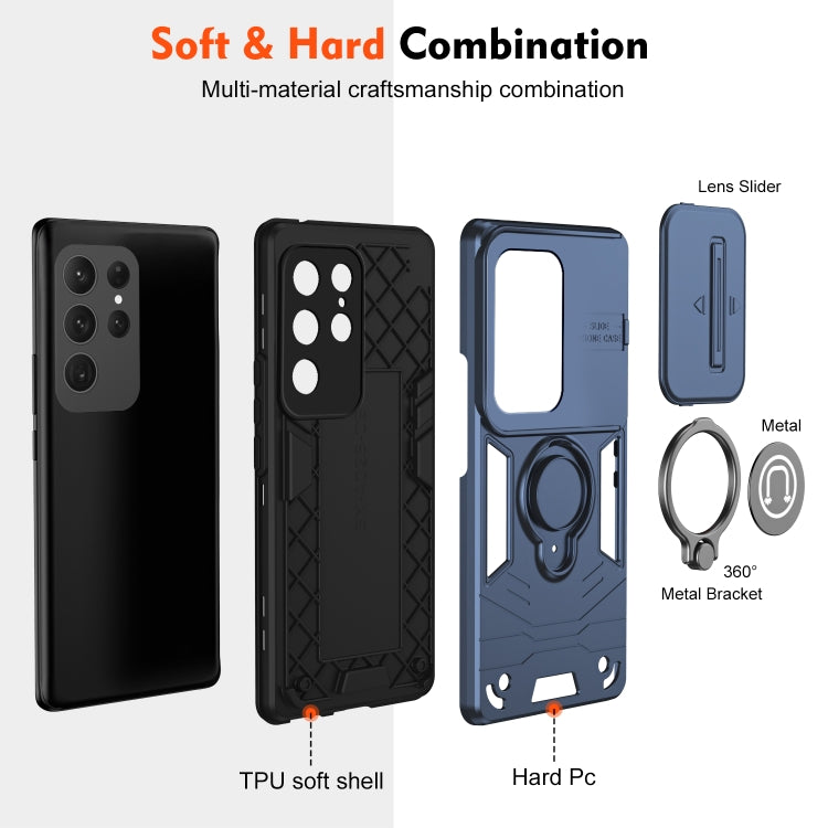 For Samsung Galaxy S24 Ultra 5G Camshield Ring Holder Phone Case(Royal Blue) - HoMEdemic™ 