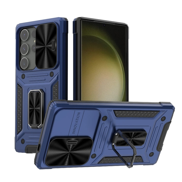 For Samsung Galaxy S24 Ultra 5G Camshield Robot TPU Hybrid PC Phone Case(Blue) - HoMEdemic™ 
