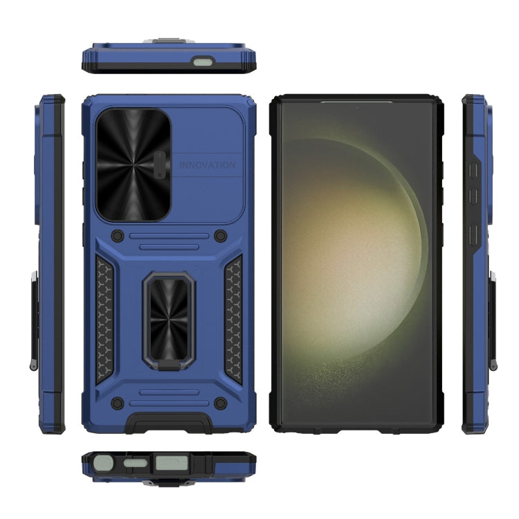 For Samsung Galaxy S24 Ultra 5G Camshield Robot TPU Hybrid PC Phone Case(Blue) - HoMEdemic™ 