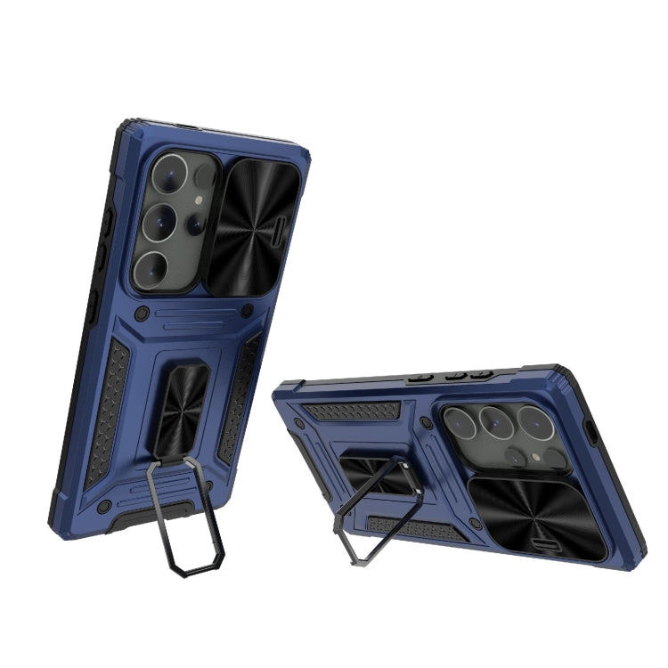 For Samsung Galaxy S24 Ultra 5G Camshield Robot TPU Hybrid PC Phone Case(Blue) - HoMEdemic™ 