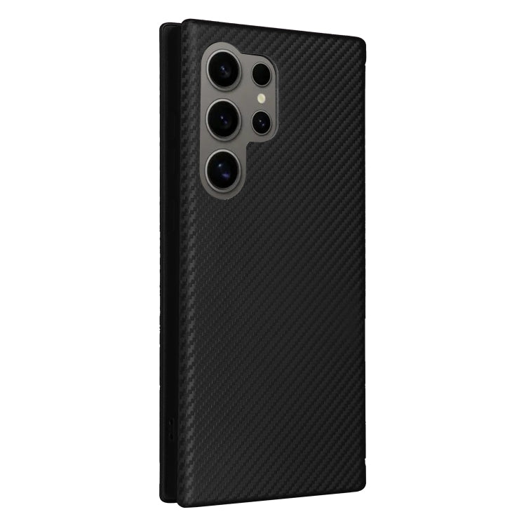 For Samsung Galaxy S24 Ultra 5G Carbon Fiber Texture Flip Leather Phone Case(Black) - HoMEdemic™ 
