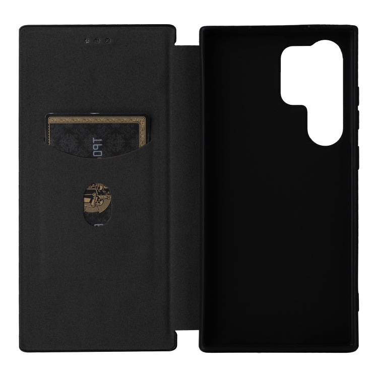 For Samsung Galaxy S24 Ultra 5G Carbon Fiber Texture Flip Leather Phone Case(Black) - HoMEdemic™ 