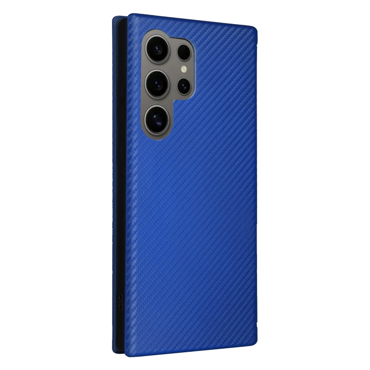 For Samsung Galaxy S24 Ultra 5G Carbon Fiber Texture Flip Leather Phone Case(Blue) - HoMEdemic™ 