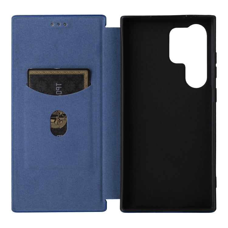 For Samsung Galaxy S24 Ultra 5G Carbon Fiber Texture Flip Leather Phone Case(Blue) - HoMEdemic™ 