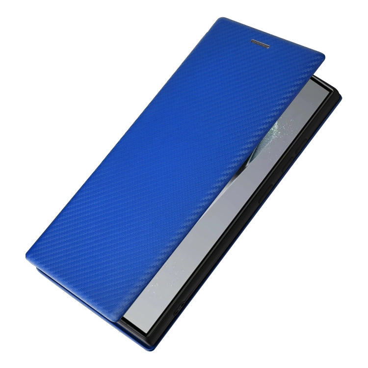 For Samsung Galaxy S24 Ultra 5G Carbon Fiber Texture Flip Leather Phone Case(Blue) - HoMEdemic™ 