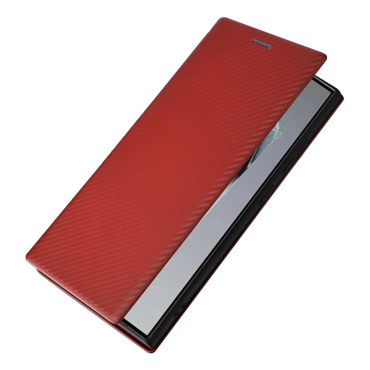 For Samsung Galaxy S24 Ultra 5G Carbon Fiber Texture Flip Leather Phone Case(Brown) - HoMEdemic™ 