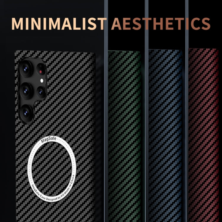 For Samsung Galaxy S24 Ultra 5G Carbon Fiber Texture MagSafe Magnetic Phone Case(Red) - HoMEdemic™ 