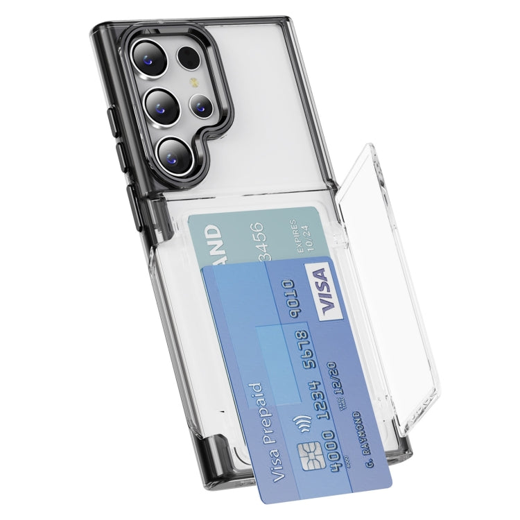 For Samsung Galaxy S24 Ultra 5G Card Holder Acrylic Hybrid TPU Phone Case(Transparent Black) - HoMEdemic™ 