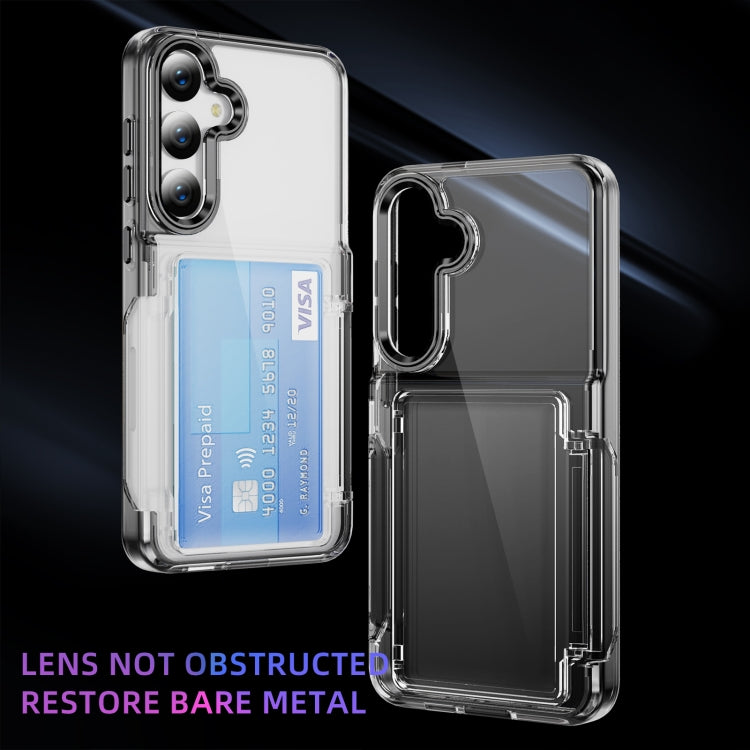 For Samsung Galaxy S24 Ultra 5G Card Holder Acrylic Hybrid TPU Phone Case(Transparent Black) - HoMEdemic™ 