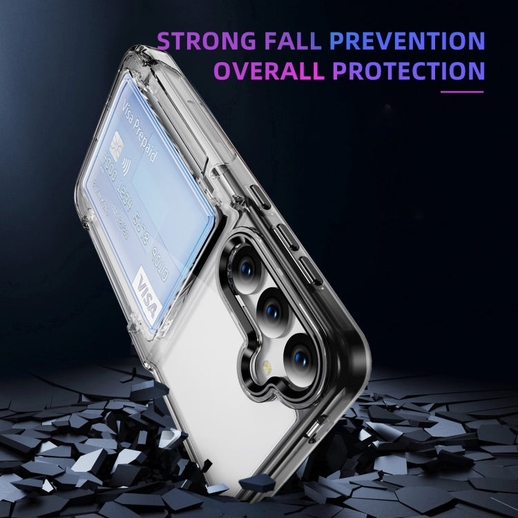 For Samsung Galaxy S24 Ultra 5G Card Holder Acrylic Hybrid TPU Phone Case(Transparent Black) - HoMEdemic™ 