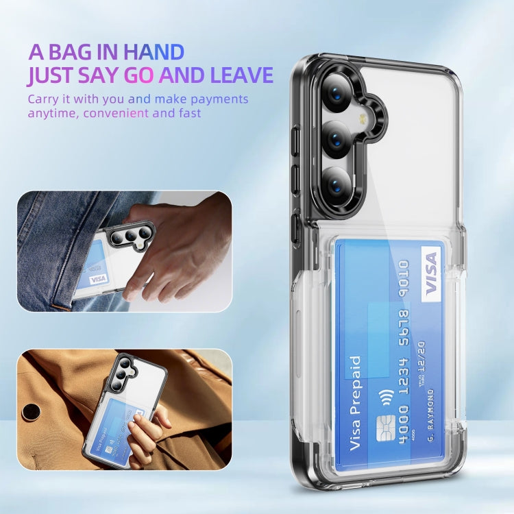 For Samsung Galaxy S24 Ultra 5G Card Holder Acrylic Hybrid TPU Phone Case(Transparent Black) - HoMEdemic™ 