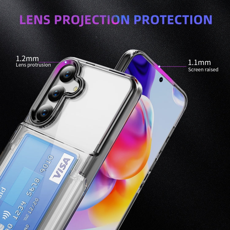For Samsung Galaxy S24 Ultra 5G Card Holder Acrylic Hybrid TPU Phone Case(Transparent Black) - HoMEdemic™ 