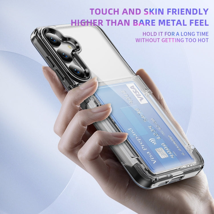 For Samsung Galaxy S24 Ultra 5G Card Holder Acrylic Hybrid TPU Phone Case(Transparent Black) - HoMEdemic™ 