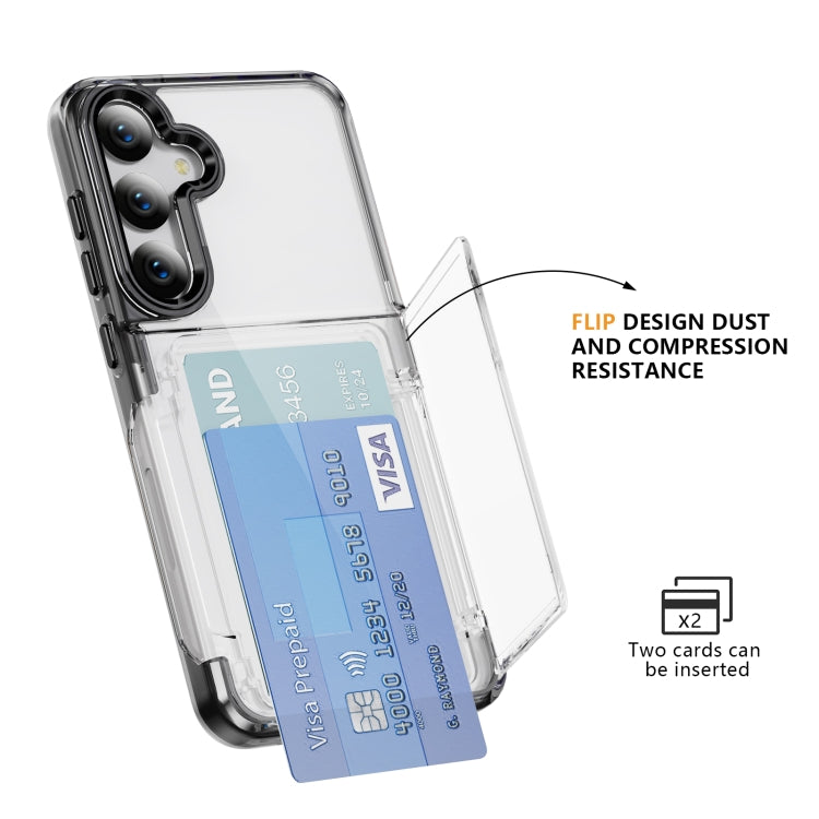 For Samsung Galaxy S24 Ultra 5G Card Holder Acrylic Hybrid TPU Phone Case(Transparent Black) - HoMEdemic™ 