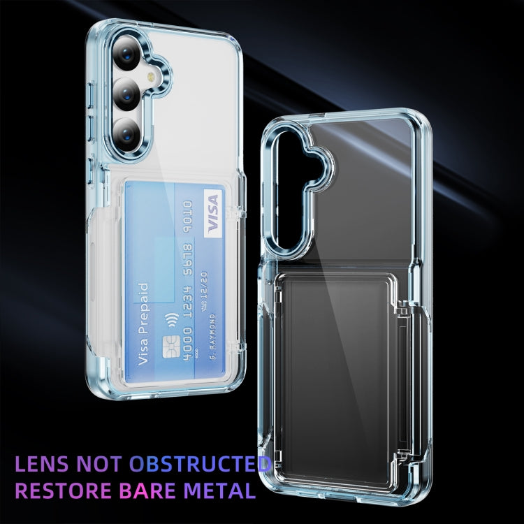 For Samsung Galaxy S24 Ultra 5G Card Holder Acrylic Hybrid TPU Phone Case(Transparent Blue) - HoMEdemic™ 