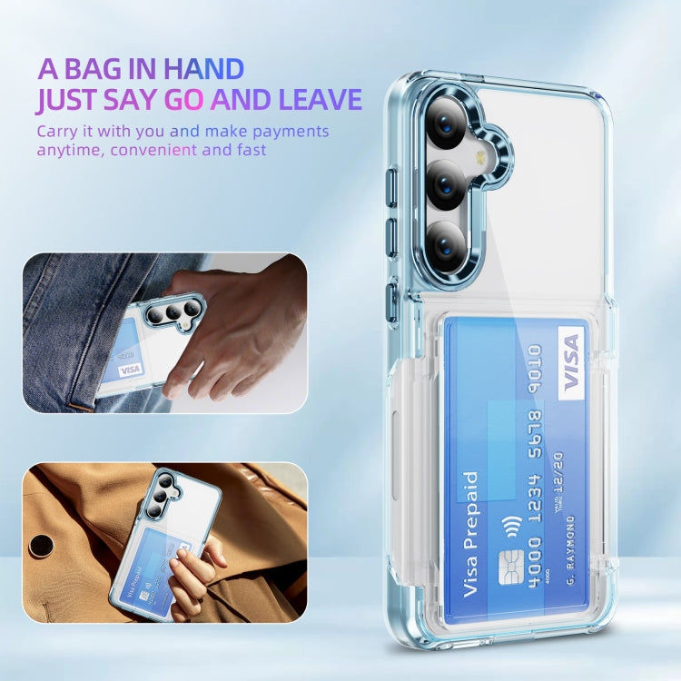 For Samsung Galaxy S24 Ultra 5G Card Holder Acrylic Hybrid TPU Phone Case(Transparent Blue) - HoMEdemic™ 