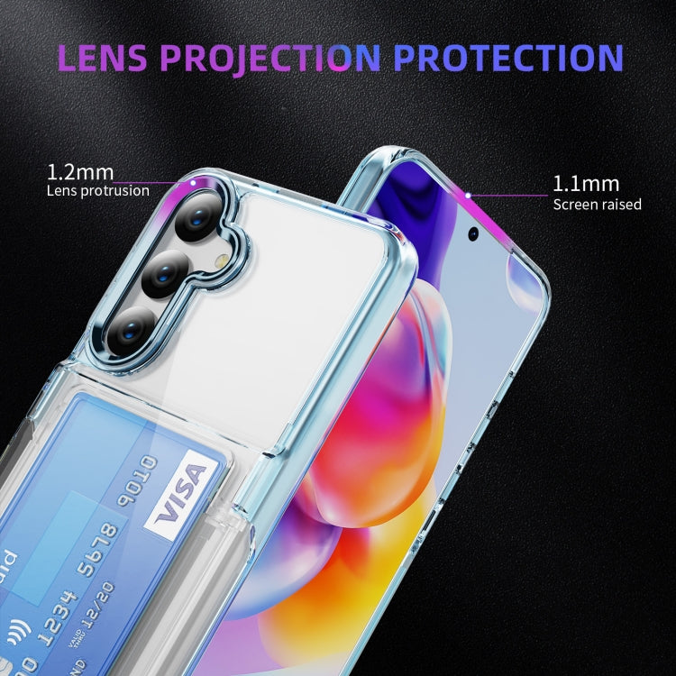 For Samsung Galaxy S24 Ultra 5G Card Holder Acrylic Hybrid TPU Phone Case(Transparent Blue) - HoMEdemic™ 