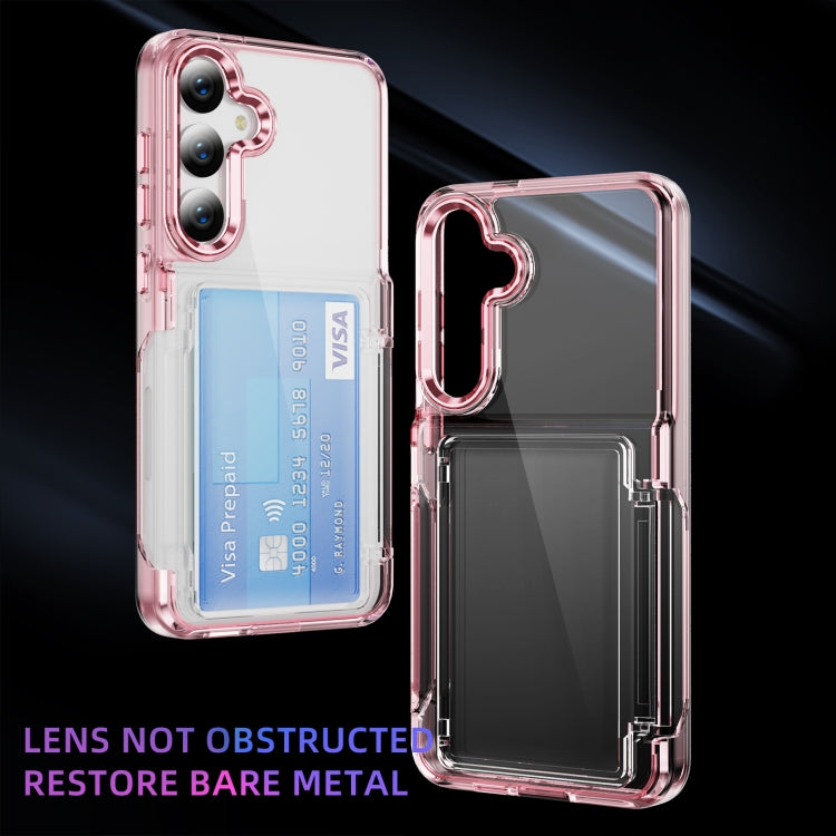 For Samsung Galaxy S24 Ultra 5G Card Holder Acrylic Hybrid TPU Phone Case(Transparent Pink) - HoMEdemic™ 