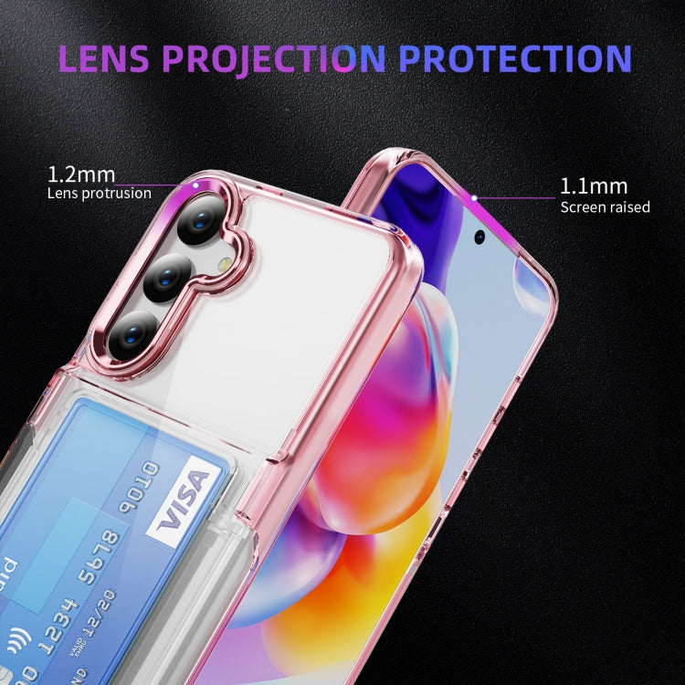 For Samsung Galaxy S24 Ultra 5G Card Holder Acrylic Hybrid TPU Phone Case(Transparent Pink) - HoMEdemic™ 