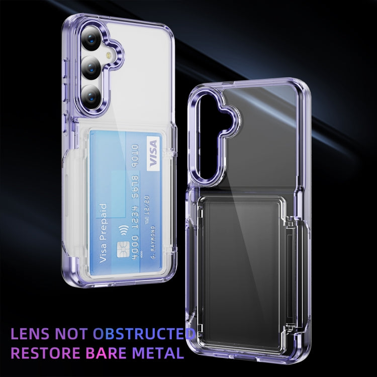 For Samsung Galaxy S24 Ultra 5G Card Holder Acrylic Hybrid TPU Phone Case(Transparent Purple) - HoMEdemic™ 