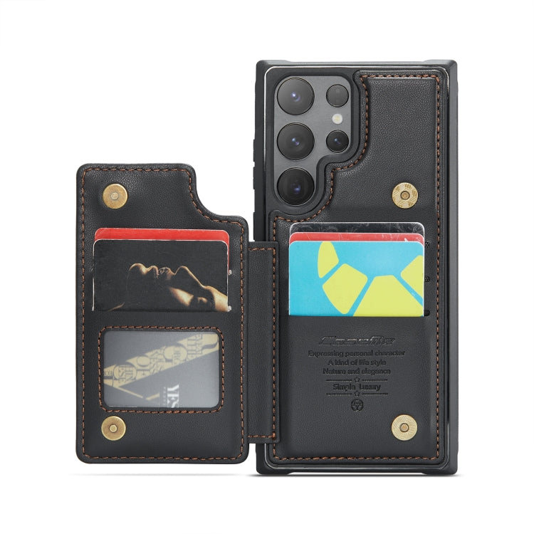 For Samsung Galaxy S24 Ultra 5G CaseMe C22 PC+TPU Business Style RFID Anti-theft Leather Phone Case(Black) - HoMEdemic™ 