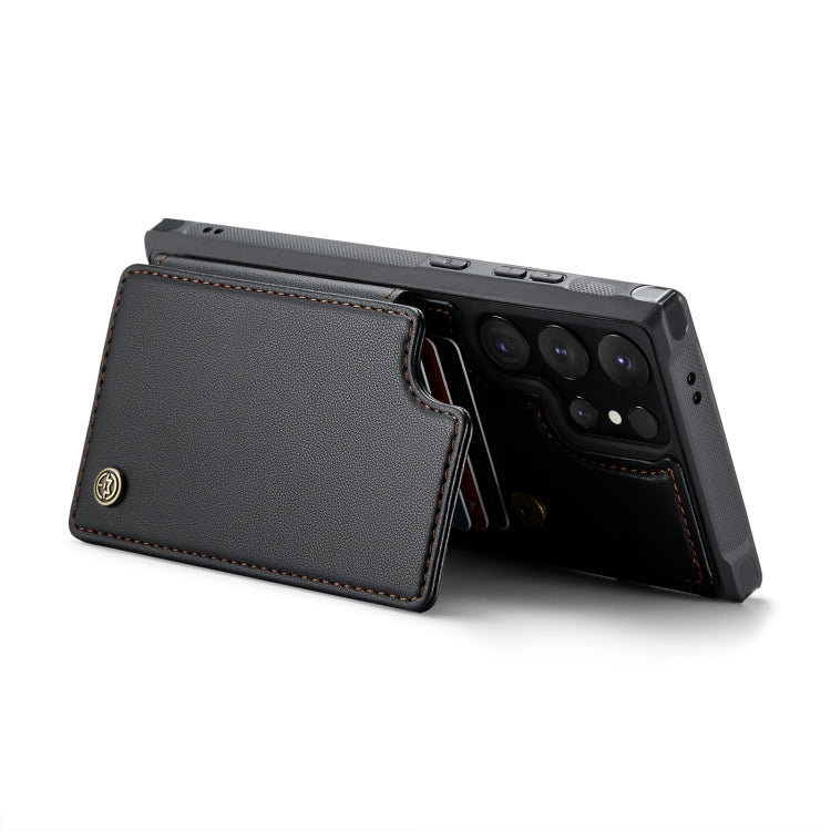 For Samsung Galaxy S24 Ultra 5G CaseMe C22 PC+TPU Business Style RFID Anti-theft Leather Phone Case(Black) - HoMEdemic™ 