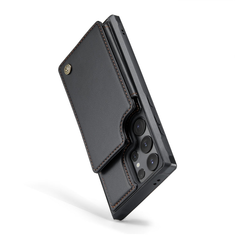 For Samsung Galaxy S24 Ultra 5G CaseMe C22 PC+TPU Business Style RFID Anti-theft Leather Phone Case(Black) - HoMEdemic™ 